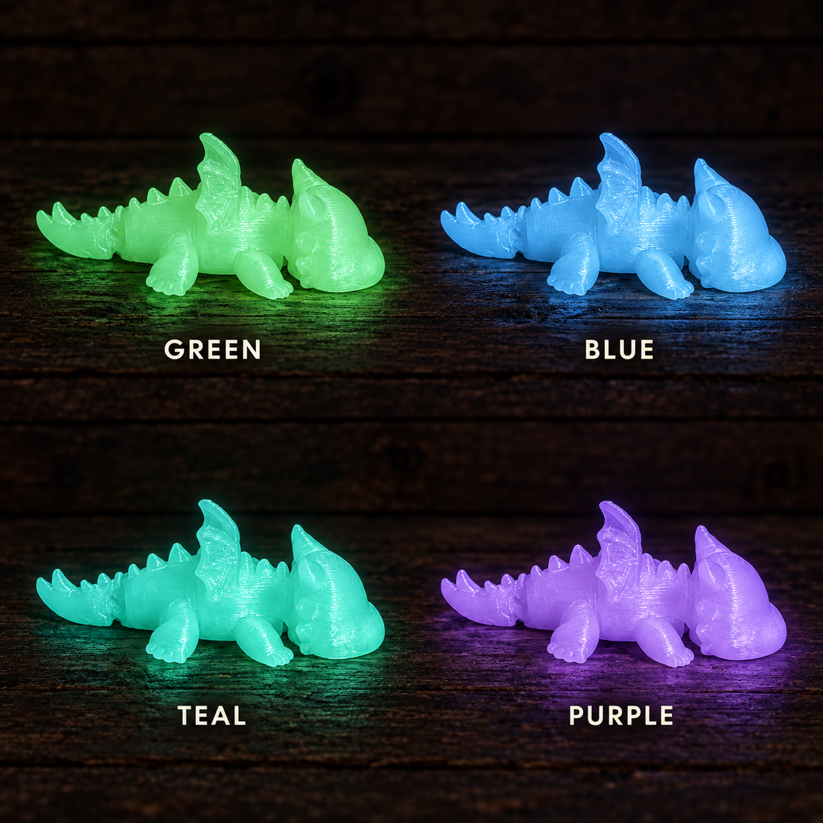 3D printed Little Critters toy on rustic wood background